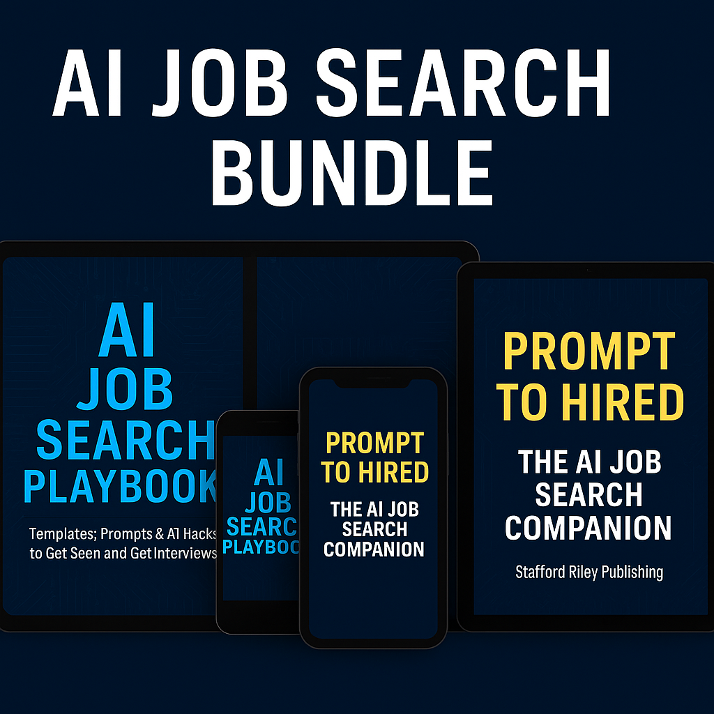 AI Job Search Bundle mockup showing Playbook and Companion together